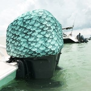Sea Green Fish Scales Outboard Motor Cover