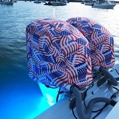 Outboard Motor Covers by Outer Envy American Flag Design