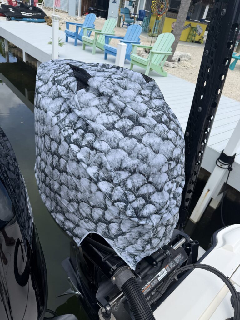 Outer Envy Grey Fish Scale cover in use